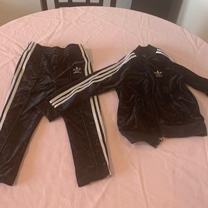 Adidas velvet toddler track suit 3T